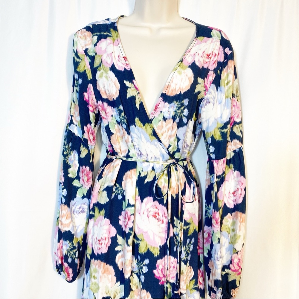 Maaji X Anthropologie Floral Sustainable Aubree Kimono Wrap Maxi Dress Cover Up - Picture 4 of 14